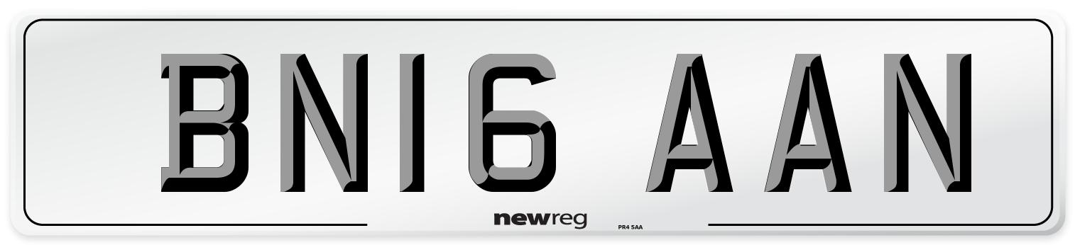 BN16 AAN Number Plate from New Reg